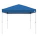 A blue tent top with a white background.