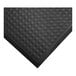A black rubber mat with a diamond pattern.
