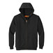 A black CornerStone hooded sweatshirt with a zipper and thermal lining.