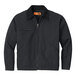 A black CornerStone work jacket with black corduroy collar.