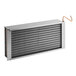 The condenser coil for an Avantco RTS series refrigerator with orange wires.