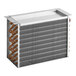 The Avantco condenser coil, a metal box with a metal surface and copper coils inside.