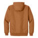 A CornerStone brown duck cloth hooded work jacket.
