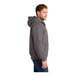 A person wearing a CornerStone men's grey hooded work jacket.