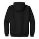 A CornerStone black duck cloth work jacket with a hood.