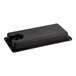 A black rectangular plastic condensate pan with a hole in the top.