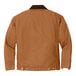 A CornerStone brown work jacket with black trim and brown buttons.