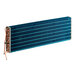 A blue metal Avantco evaporator coil with copper pipes.