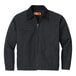 A CornerStone unisex charcoal work jacket with black corduroy collar.