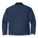 A navy CornerStone work jacket with black trim.