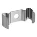 A stainless steel Avantco light holder clip with a hole in it.