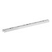 A long white metal bar with holes.