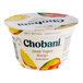 A case of 36 white Chobani Low-Fat Mango Greek Yogurt containers.