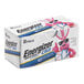 A white box with blue and white text reading "Energizer Industrial CR2 3V Lithium Battery ELN1CR2-8 - 8/Pack"