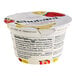 A close up of a Chobani Low-Fat Strawberry Banana Greek Yogurt container.