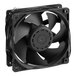 A black fan with black wires.