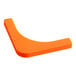 An orange plastic curved corner label for a Vigor food pan on a white background.