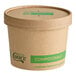 A 12 oz. kraft paper food cup with a vented lid labeled as compostable.
