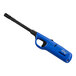 A blue Choice wind-resistant lighter with a black handle.