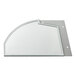 A white metal panel with a curved edge for an Avantco HAC series air curtain merchandiser.