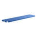 A blue rectangular Lavex shelf with holes on the long edges.