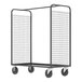 A gray metal Valley Craft stock picking cage cart with wheels and mesh sides.