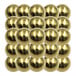 A close-up of a group of shiny gold balls.