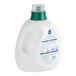 A white container of Seventh Generation Free & Clear Liquid Laundry Detergent with a green lid.