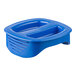 A blue Araven plastic lid with a handle.