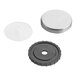A white and black plastic screw cover kit for an Avantco air curtain merchandiser.