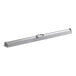 A grey rectangular metal night curtain with a metal handle.