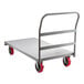 A Lavex Pro heavy-duty steel platform truck with red wheels.