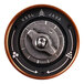 The metal button on a VSSL Java G45 coffee grinder.