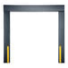 A grey rectangular Dock Seal with a black border and yellow stripes.