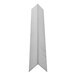 A white metal corner guard with a silver edge on a white background.