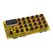 A white and yellow circuit board for a Control Board for Bubble Tea Fructose Dispenser with a black and white digital display.
