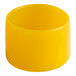 A yellow plastic cylinder on a white background.