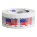 A roll of Tape Logic carton sealer tape with the words "Made in the USA" and American flags.