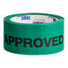 A roll of green Tape Logic carton sealer tape with black text that reads "Approved"