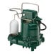 A green and white Zoeller Mighty-Mate Series 53-0014 M53 automatic sump pump.