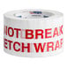 A roll of Tape Logic "Do Not Break Stretch Wrap" sealer tape with red text.