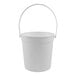 A white Howw Manufacturing plastic drink bucket with a white handle.