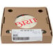 A round cardboard box with a label for Eiffel Tower Imported Soft Ripened Brie Cheese.