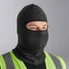 A man wearing a black Lavex fleece balaclava face mask.