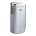 A silver Lavex JetBlade automatic hand dryer with a blue HEPA filter.