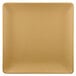 An Elite Global Solutions square beige melamine plate with a rattan-colored surface.