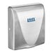 A silver metal Lavex stainless steel hand dryer box.