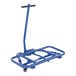 A blue Vestil Desk Mover with wheels and a handle.