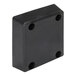 A black rectangular Vestil dock bumper with holes.