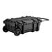 A black plastic Tough Box rolling tool chest with wheels.